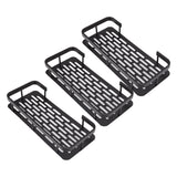 Shower Storage Rack 3 Layers Punch Free Rectangle Aluminum Shower Shelf Basket for Home Bathroom Black