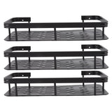 Shower Storage Rack 3 Layers Punch Free Rectangle Aluminum Shower Shelf Basket for Home Bathroom Black