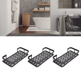 Shower Storage Rack 3 Layers Punch Free Rectangle Aluminum Shower Shelf Basket for Home Bathroom Black