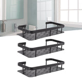 Shower Storage Rack 3 Layers Punch Free Rectangle Aluminum Shower Shelf Basket for Home Bathroom Black - Extra Image
