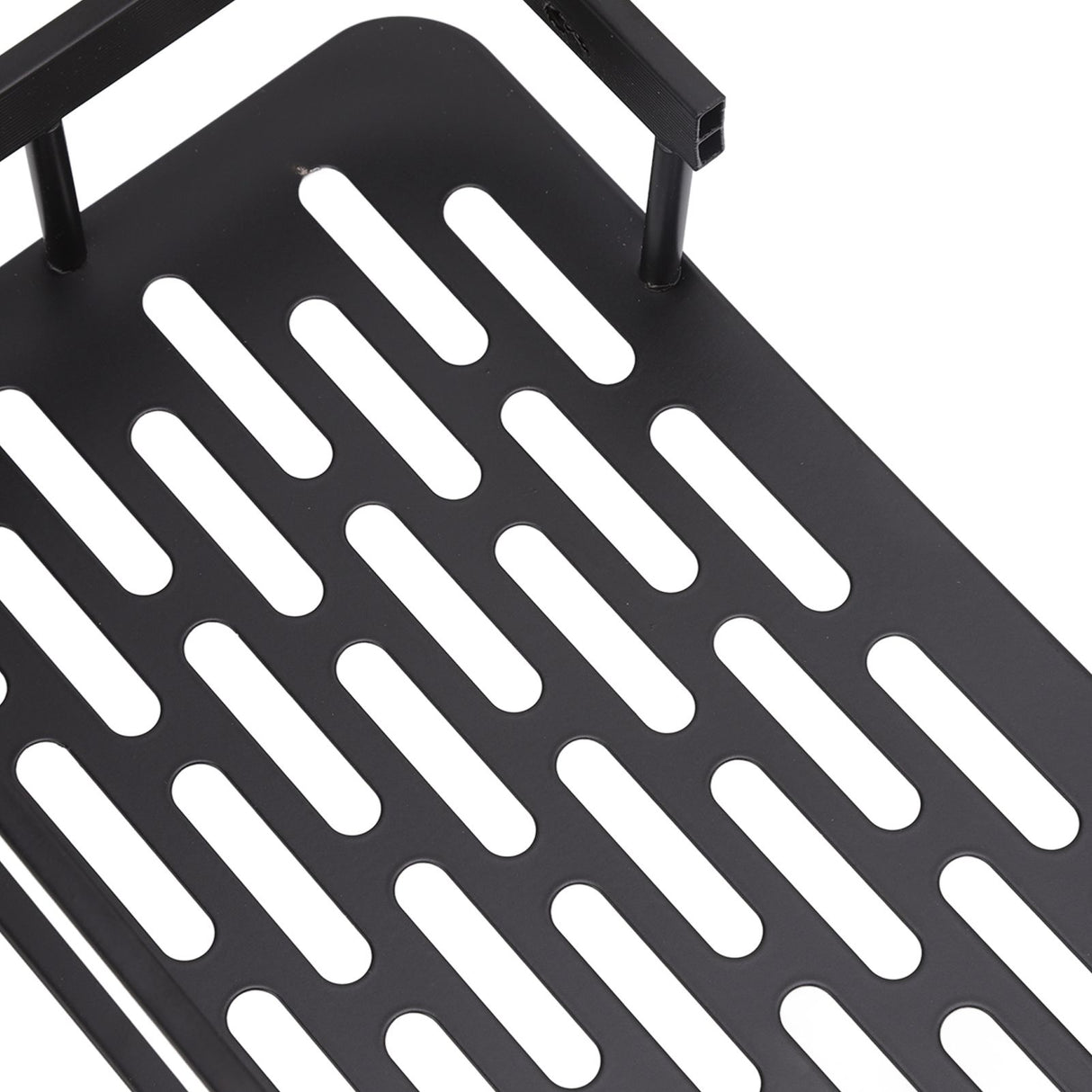 Shower Storage Rack 3 Layers Punch Free Rectangle Aluminum Shower Shelf Basket for Home Bathroom Black