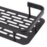 Shower Storage Rack 3 Layers Punch Free Rectangle Aluminum Shower Shelf Basket for Home Bathroom Black