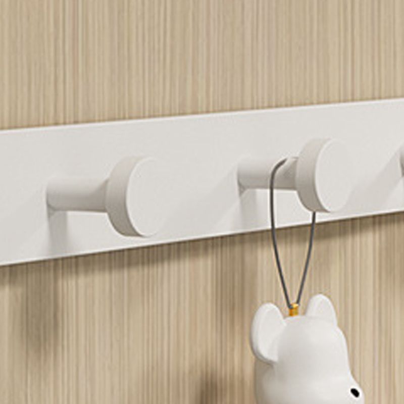 Door Hook Hanger Punch Free Seamless Long Arm Quiet Aluminum Over Door Hooks for Bedrooms Bathrooms White 5 Hooks