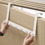 Door Hook Hanger Punch Free Seamless Long Arm Quiet Aluminum Over Door Hooks for Bedrooms Bathrooms White 6 Hooks - Side View
