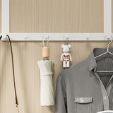 Door Hook Hanger Punch Free Seamless Long Arm Quiet Aluminum Over Door Hooks for Bedrooms Bathrooms White 6 Hooks