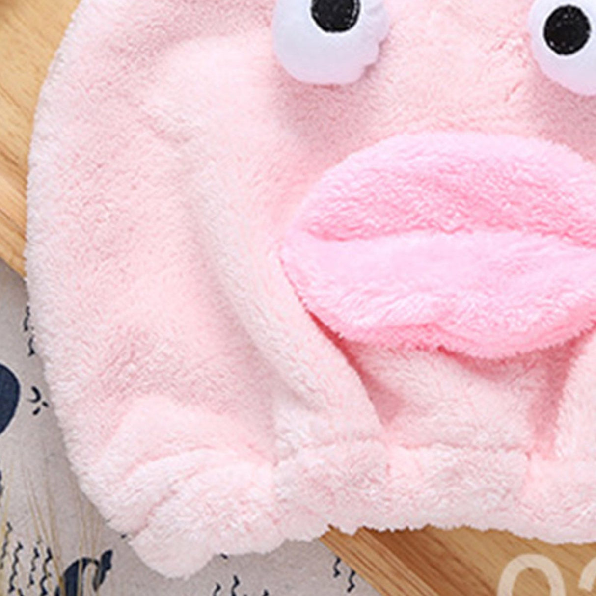 Quick Dry Hair Hat Elastic Strong Water Absorption Fine Fiber Skin Friendly Cartoon Hair Drying Towel Pink
