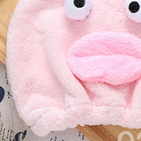 Quick Dry Hair Hat Elastic Strong Water Absorption Fine Fiber Skin Friendly Cartoon Hair Drying Towel Pink