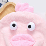 Quick Dry Hair Hat Elastic Strong Water Absorption Fine Fiber Skin Friendly Cartoon Hair Drying Towel Pink - Extra Image