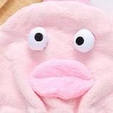 Quick Dry Hair Hat Elastic Strong Water Absorption Fine Fiber Skin Friendly Cartoon Hair Drying Towel Pink