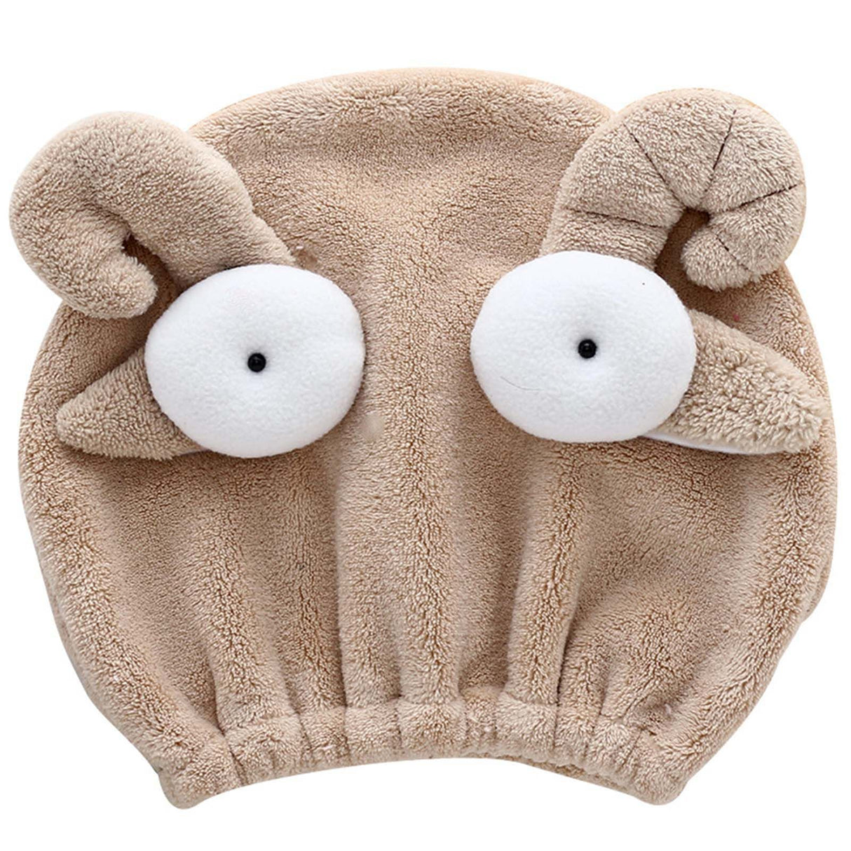 Quick Dry Hair Hat Elastic Strong Water Absorption Fine Fiber Skin Friendly Cartoon Hair Drying Towel Camel