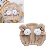 Quick Dry Hair Hat Elastic Strong Water Absorption Fine Fiber Skin Friendly Cartoon Hair Drying Towel Camel - 45-Degree Angle
