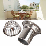 Roof Floor Drain Stainless Steel Non Blocking Balcony Outdoor Rain Bucket Drainage Parts Round 5in - Extra Image