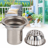 Roof Floor Drain Stainless Steel Non Blocking Balcony Outdoor Rain Bucket Drainage Parts Round 5in - Extra Image