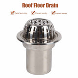 Roof Floor Drain Stainless Steel Non Blocking Balcony Outdoor Rain Bucket Drainage Parts Round 5in - Extra Image