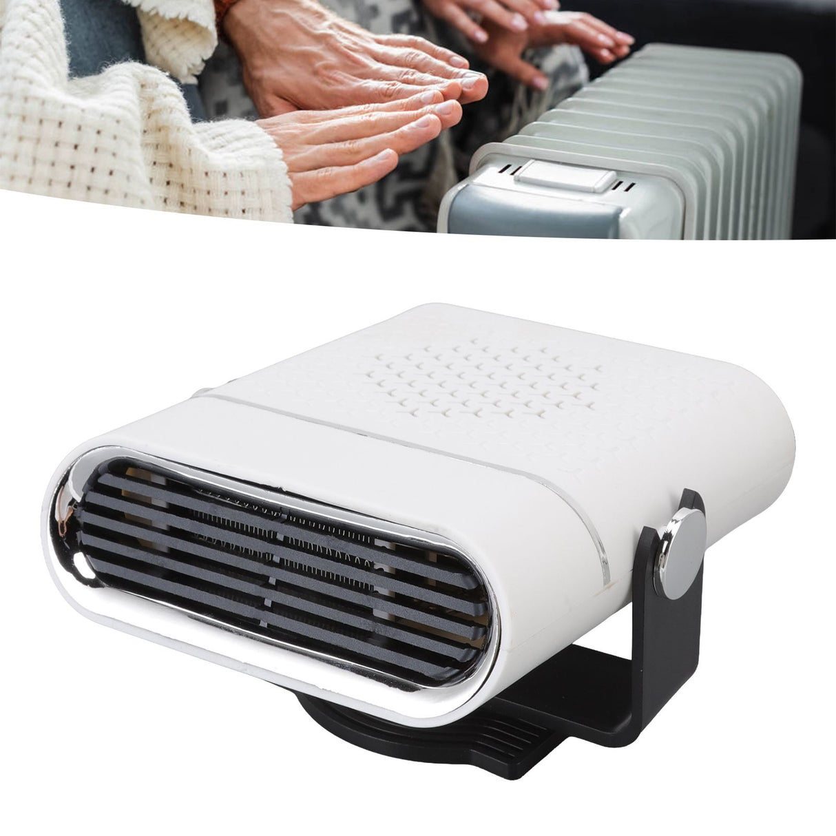 Car Heater Portable Fast Heating 360 Degree Rotation Car Heater Windscreen Defroster Defogger 12V White