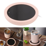 USB Coffee Mug Warmer Electric Gravity Switch 55 Celsius Degree Milk Heating Plate for Office Pink