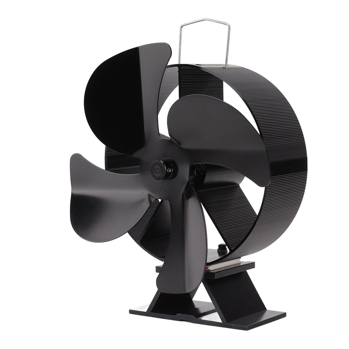 Heat Powered Stove Fan Aluminum Alloy 4 Blades Strong Wind Fireplace Fan for Home