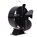 Heat Powered Stove Fan Aluminum Alloy 4 Blades Strong Wind Fireplace Fan for Home - Side View