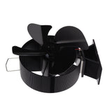 Heat Powered Stove Fan Aluminum Alloy 4 Blades Strong Wind Fireplace Fan for Home - Top-Down View