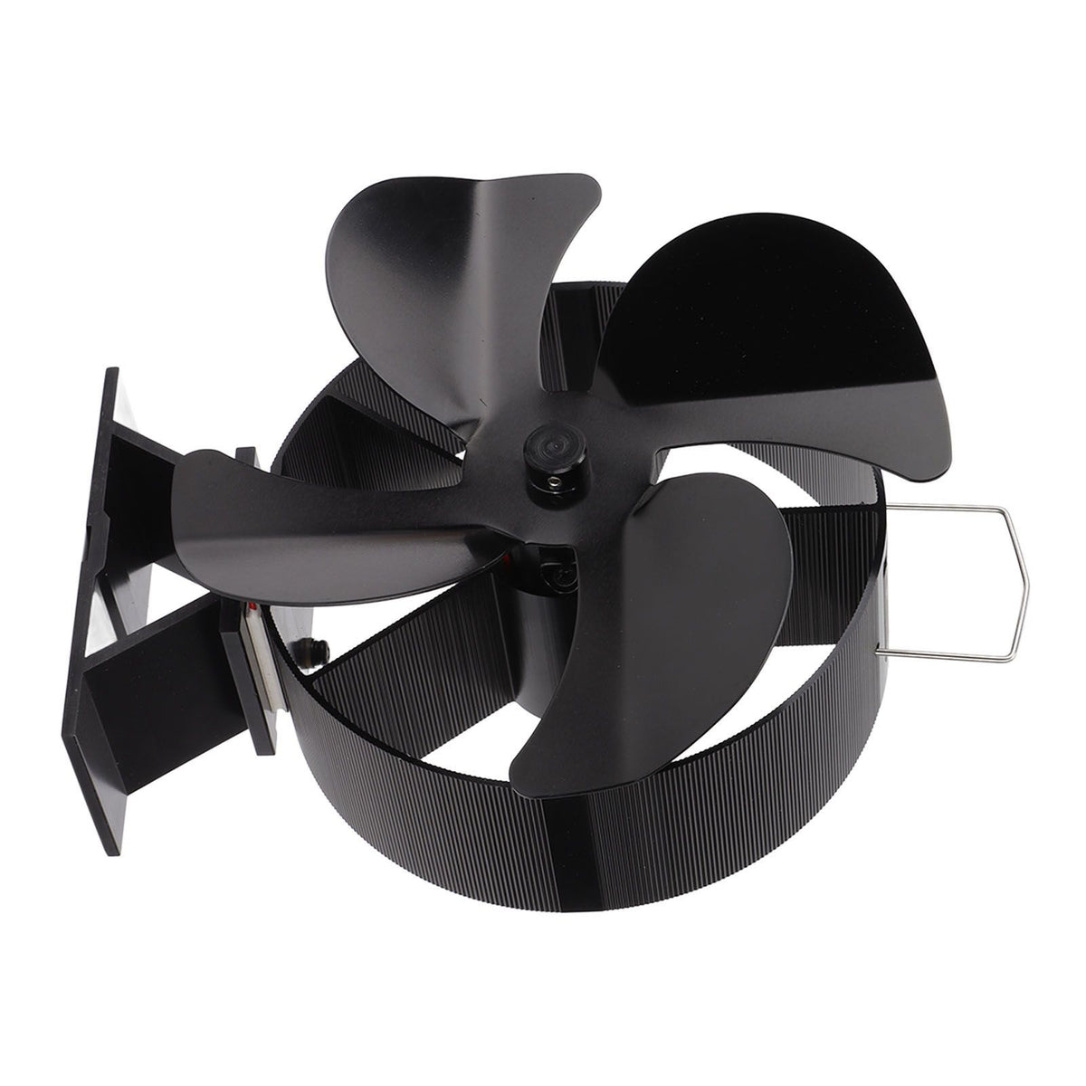 Heat Powered Stove Fan Aluminum Alloy 4 Blades Strong Wind Fireplace Fan for Home