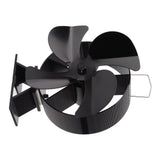 Heat Powered Stove Fan Aluminum Alloy 4 Blades Strong Wind Fireplace Fan for Home - 45-Degree Angle