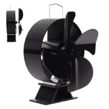 Heat Powered Stove Fan Aluminum Alloy 4 Blades Strong Wind Fireplace Fan for Home - Rear View