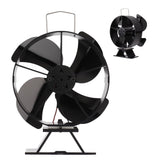 Heat Powered Stove Fan Aluminum Alloy 4 Blades Strong Wind Fireplace Fan for Home - Extra Image