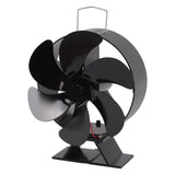 6 Blades Fireplace Fan Thermoelectric Module Wood Stove Fan Heat Powered Wood Burning Air Circulation Fan for Home - Front View