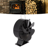 6 Blades Fireplace Fan Thermoelectric Module Wood Stove Fan Heat Powered Wood Burning Air Circulation Fan for Home - Extra Image