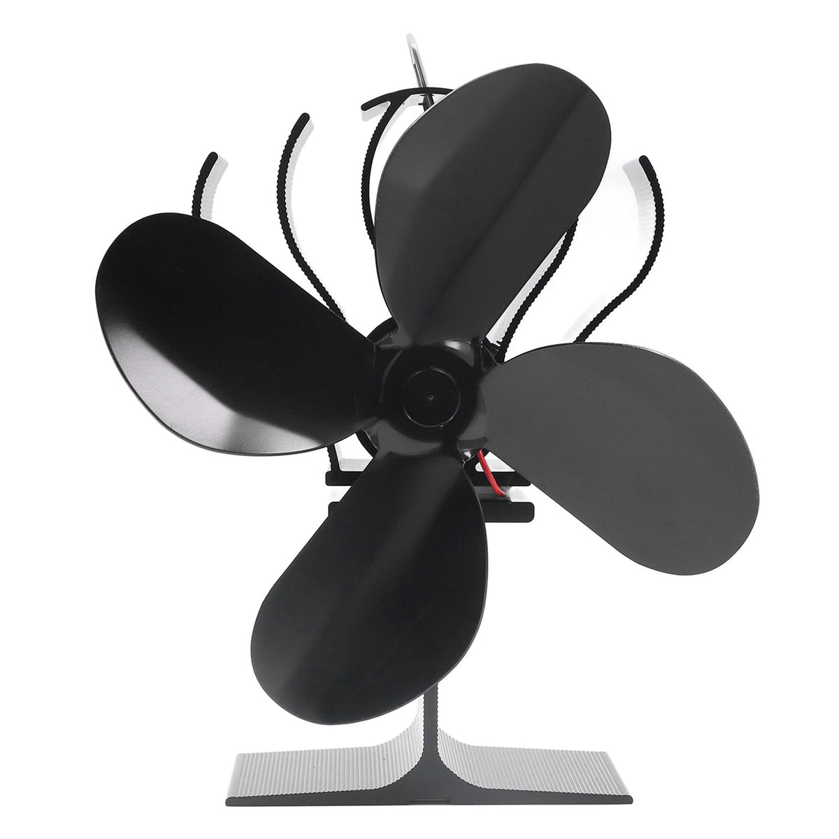 4 Blade Fireplace Fan Aluminium Alloy Heat Powered High Temperature Resistant Stove Fan for Home
