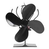 4 Blade Fireplace Fan Aluminium Alloy Heat Powered High Temperature Resistant Stove Fan for Home - Front View