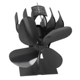 4 Blade Fireplace Fan Aluminium Alloy Heat Powered High Temperature Resistant Stove Fan for Home - Side View