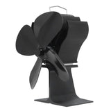 4 Blade Fireplace Fan Aluminium Alloy Heat Powered High Temperature Resistant Stove Fan for Home
