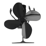 4 Blade Fireplace Fan Aluminium Alloy Heat Powered High Temperature Resistant Stove Fan for Home - 45-Degree Angle
