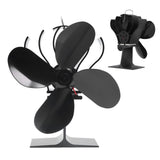 4 Blade Fireplace Fan Aluminium Alloy Heat Powered High Temperature Resistant Stove Fan for Home - Extra Image
