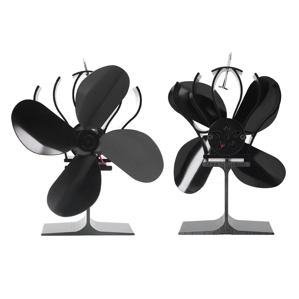 4 Blade Fireplace Fan Aluminium Alloy Heat Powered High Temperature Resistant Stove Fan for Home