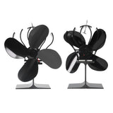 4 Blade Fireplace Fan Aluminium Alloy Heat Powered High Temperature Resistant Stove Fan for Home - Extra Image