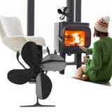 4 Blade Fireplace Fan Aluminium Alloy Heat Powered High Temperature Resistant Stove Fan for Home - Extra Image