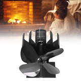 4 Blade Fireplace Fan Aluminium Alloy Heat Powered High Temperature Resistant Stove Fan for Home - Extra Image