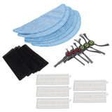 Robot Cleaner Rag Filter Set Replaceable Reusable Robot Cleaner Side Brush Set for Yeedi K600 K700 K680 - 45-Degree Angle