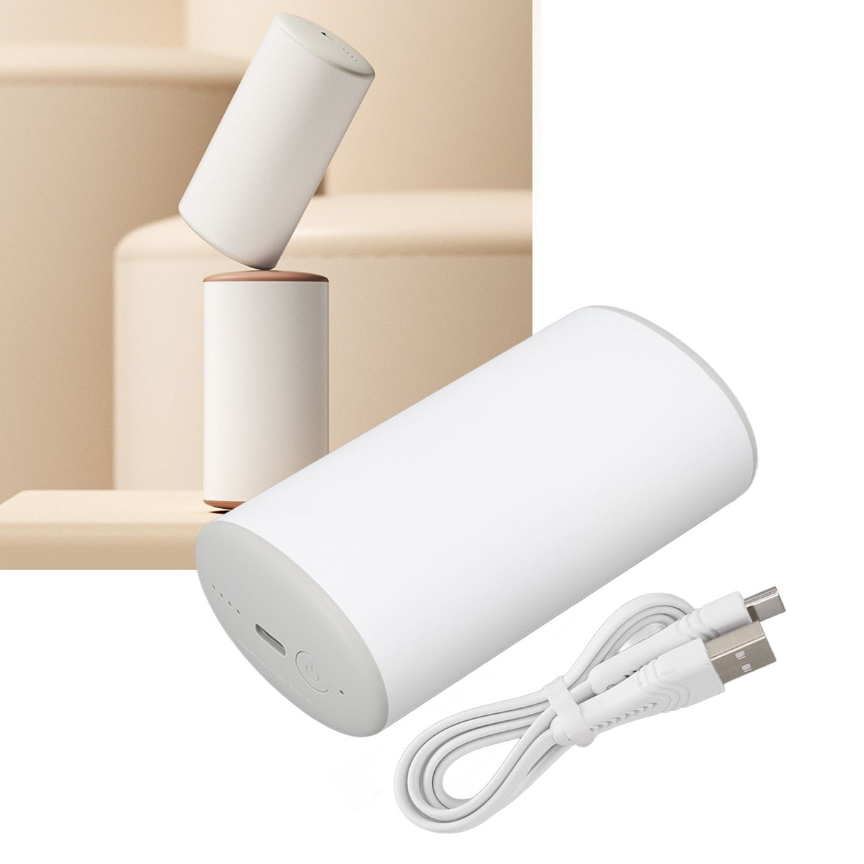 6000mAh Mini Hand Warmer Two Gears Double Protection USB Charging Pocket Heater for Winter Outdoor White