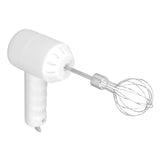Cordless Electric Hand Mixer USB Rechargable Handheld Eggbeater Electric Milk Frother with 2 Stir Sticks for Home White - Front View
