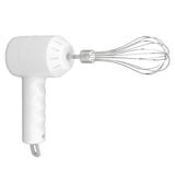 Cordless Electric Hand Mixer USB Rechargable Handheld Eggbeater Electric Milk Frother with 2 Stir Sticks for Home White