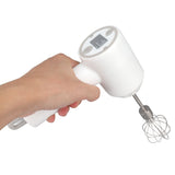 Cordless Electric Hand Mixer USB Rechargable Handheld Eggbeater Electric Milk Frother with 2 Stir Sticks for Home White