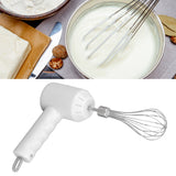 Cordless Electric Hand Mixer USB Rechargable Handheld Eggbeater Electric Milk Frother with 2 Stir Sticks for Home White