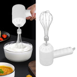 Cordless Electric Hand Mixer USB Rechargable Handheld Eggbeater Electric Milk Frother with 2 Stir Sticks for Home White