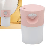 Mini Humidifier Quiet USB Rechargeable Fine Mist Portable Desktop Humidifier with Night Light for Home Office 350ml Pink