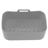 2Set Rectangular Fryer Silicone Pot Fryer Silicone Liners Rectangular Basket for Ninja DZ201 Foodi 8QT Grey