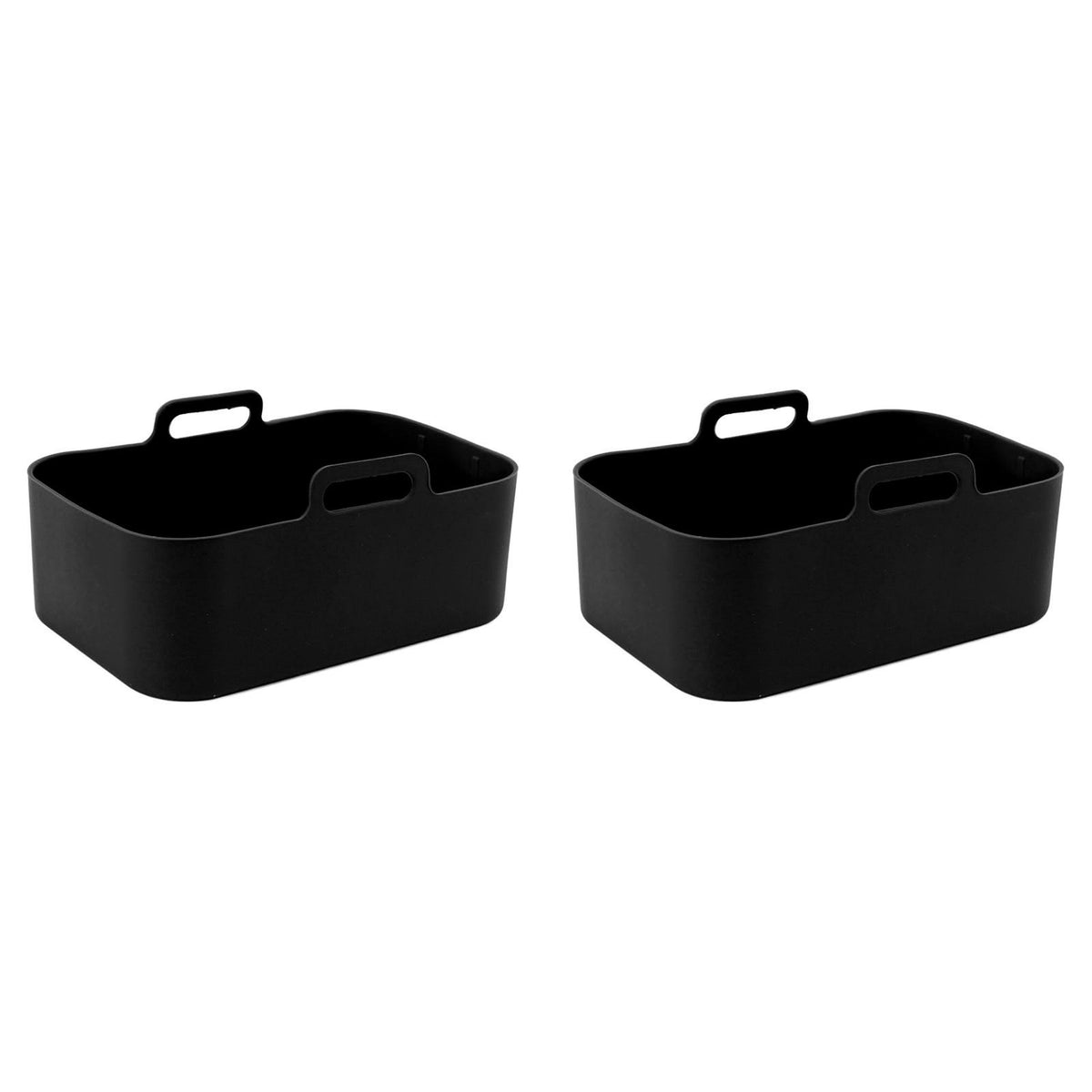 2 Sets Kitchen Fryer Silicone Basket and Mat Reusable Non Stick Rectangular Air Oven Accessories for Ninja DZ201 Foodi 8QT Black