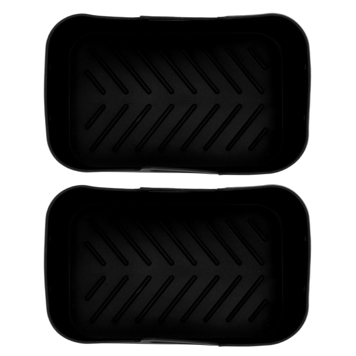 2 Sets Kitchen Fryer Silicone Basket and Mat Reusable Non Stick Rectangular Air Oven Accessories for Ninja DZ201 Foodi 8QT Black